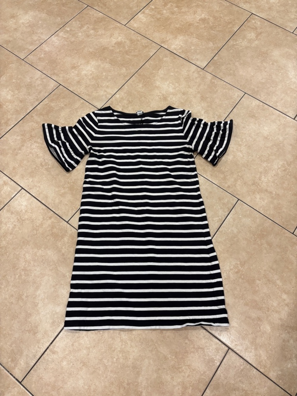 Crew Black and White Striped Shift Dress 100% Cotton Medium